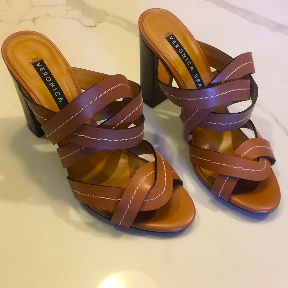 VERONICA BEARD Macey Vachetta Stitch Heels
